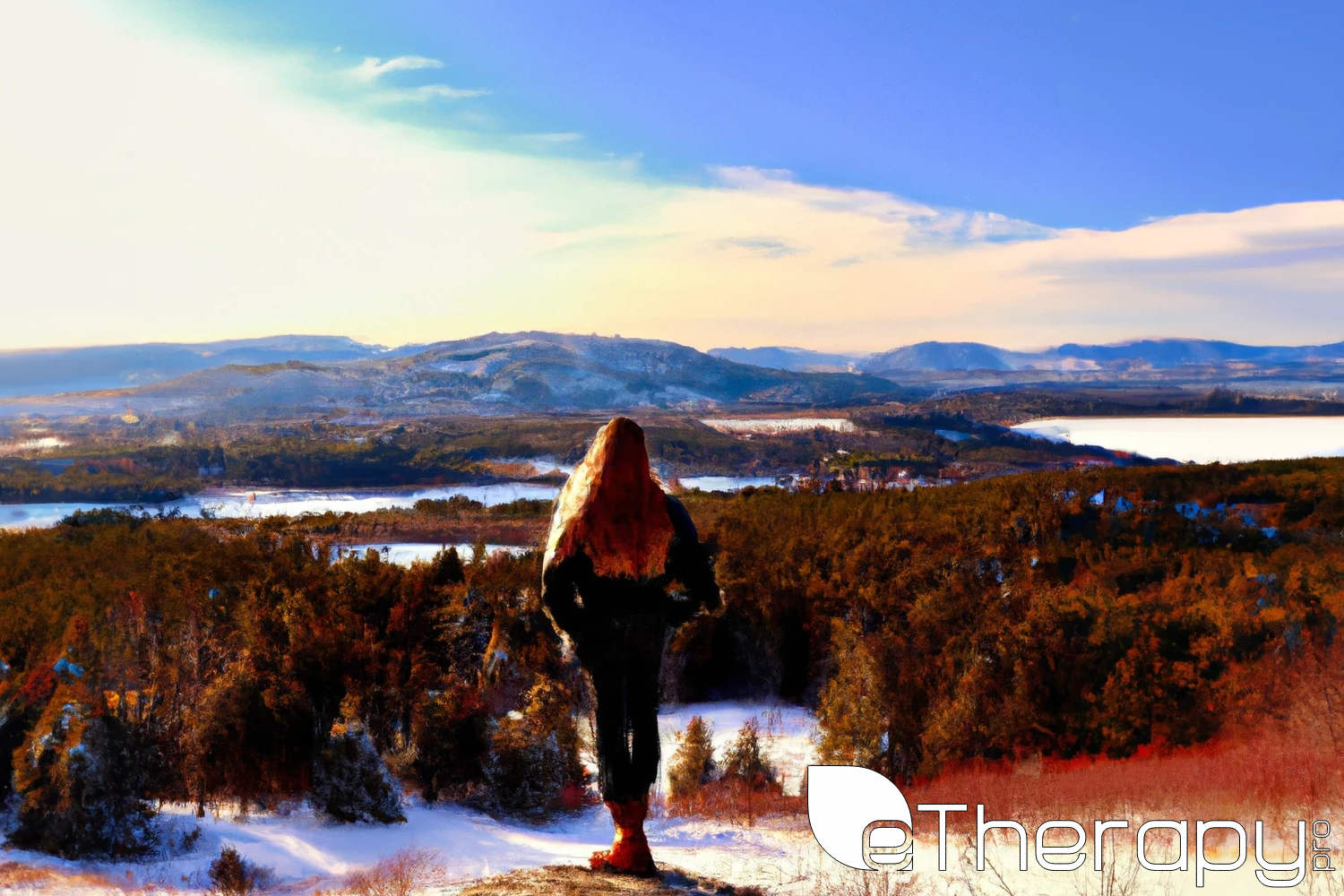 A visual representation of a person standing on a mountaintop - how to respond to narcissist gaslighting